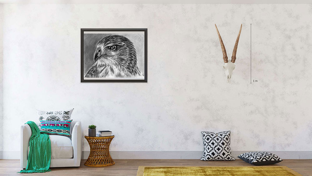 custom-made drawing with falcon for purchase