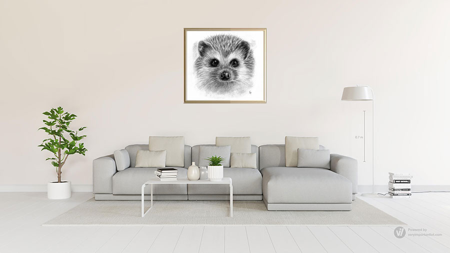 custom hedgehog drawing photo in interior design